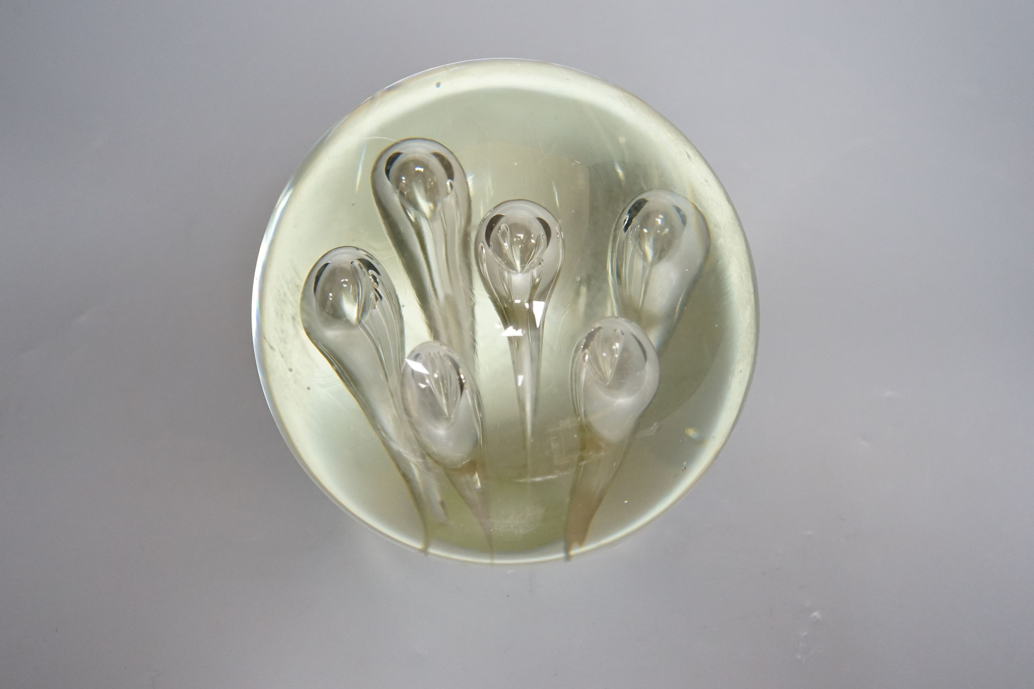A very large clear glass dump weight, 16cm